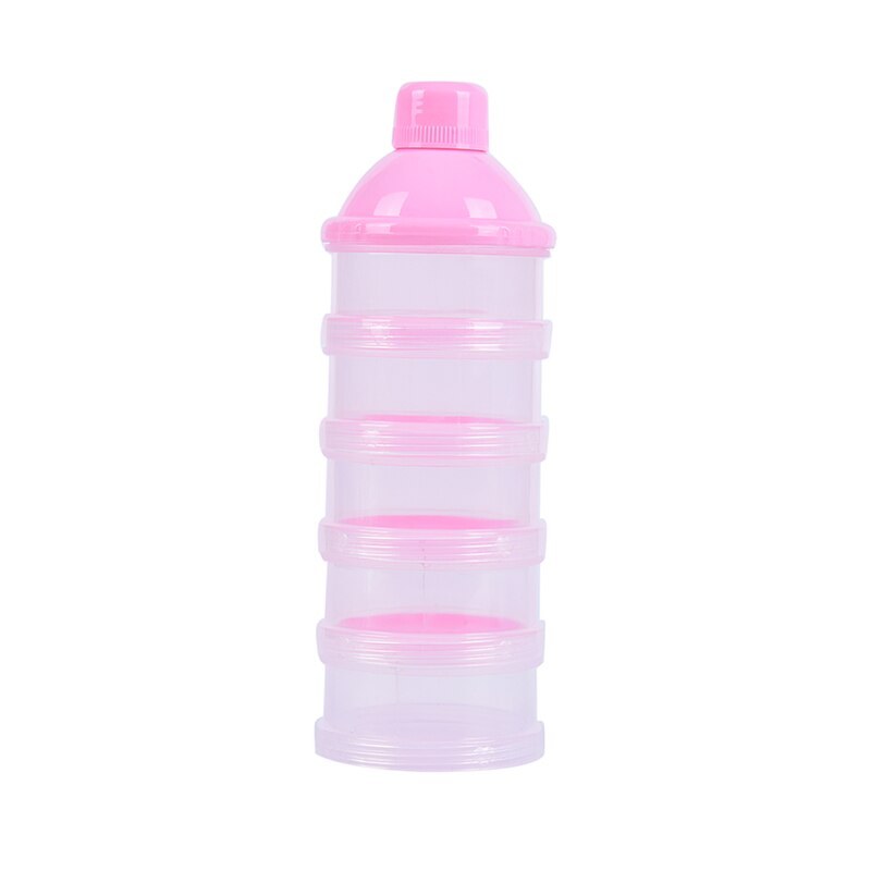 Portable Newborn Baby Milk Dispenser 5 Layers Milk Bottle Storage Container: Pink