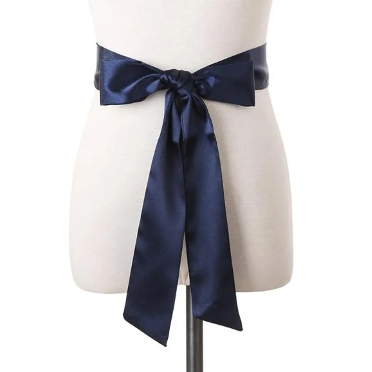 Accesorios de ropa suave para mujer, cinturón de bufandas de seda, cinta de Color sólido para vestido, bufanda larga de gasa para mujer, cinturones con lazo de 180cm: Verde
