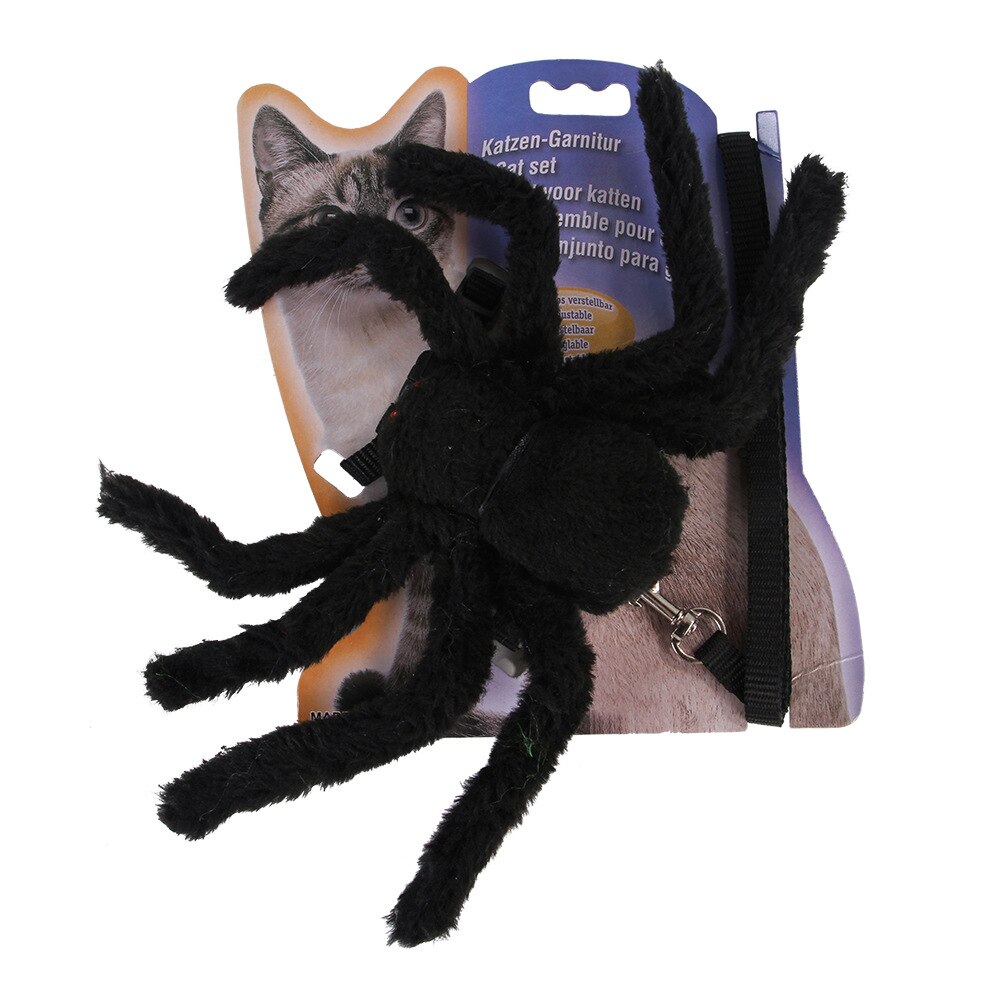 Spider Scary Costumes for Pets Dog Cats Clothing Halloween Pets Clothes Cat Spider Costumes with Leash Halloween Pet Party Props