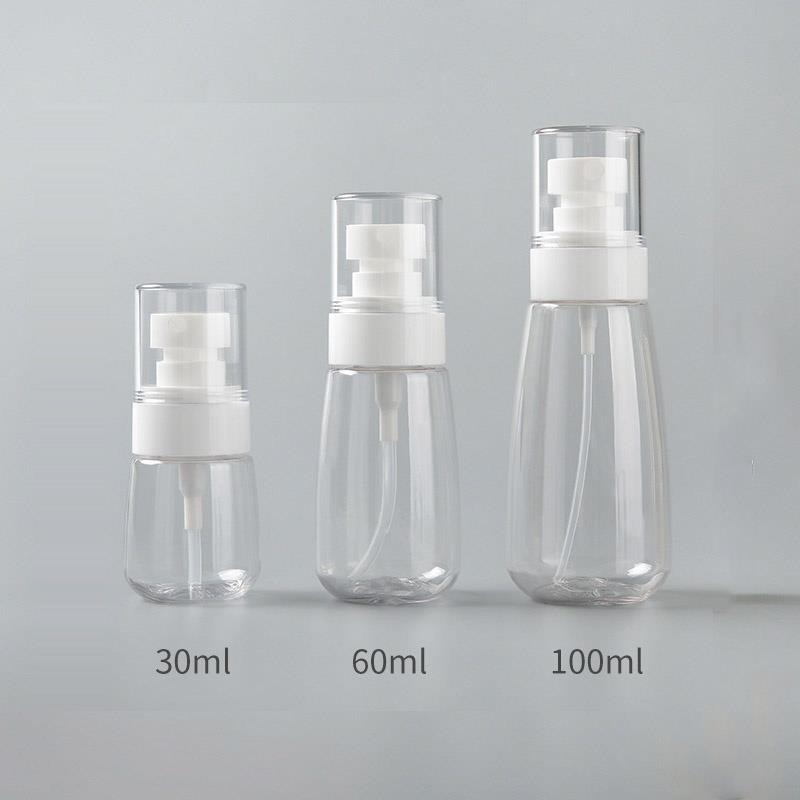 30/60/100ml Refillable Travel Empty Bottles Shampoo Shower Gel Lotion Container Alcohol Cosmetic Spray Atomizer water Bottle 1PC