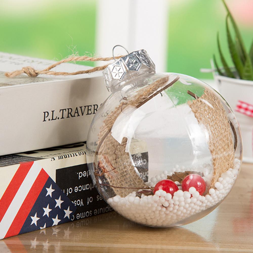 Transparent Plastic Hollow Ball Hanging Pendant Christmas Tree Ball Hanging Ornament Bubble snow scene DIY Decoration