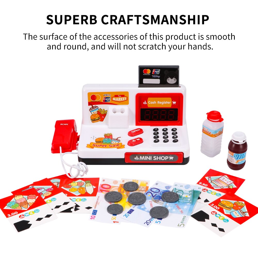 Caja Registradora de juguete de supermercado para niños, juego de simulación, juguetes de inteligencia para aprendizaje y educación