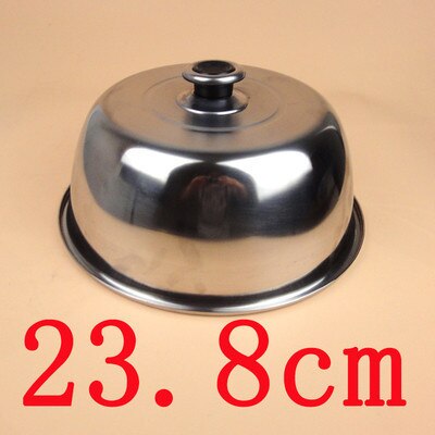 19-40cm kastrull i rostfritt stål tjockna fördjupa stek lock ånggryta högt lock woklock köksredskap tillbehör oljetätning: 23.8cm