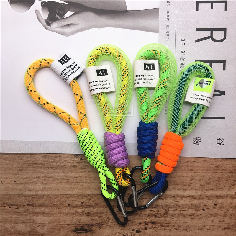 Llavero fluorescente con cordón para llaves, correa de cuello corto para llaves de coche, bolso para niños, colgante, para amigos