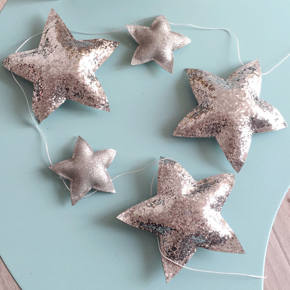 Nordic Babykamer Decoratie Handgemaakte Kwekerij Moon Star Slingers Muur Opknoping Ornamenten Meisje Slaapkamer Decor Foto Props: QC0076-14