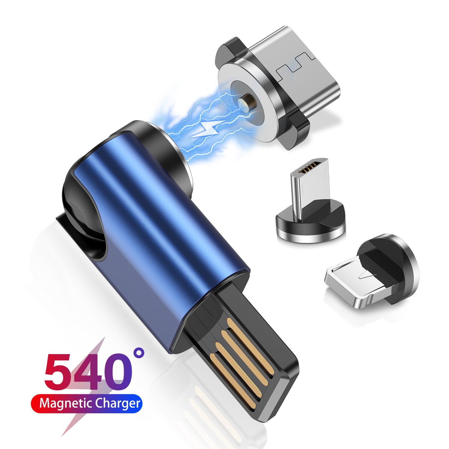 Gtwin 540 graus de rotação 3 em 1 carregamento magnético conector mini usb carregador telefone acessórios adaptador magnético micro usb c