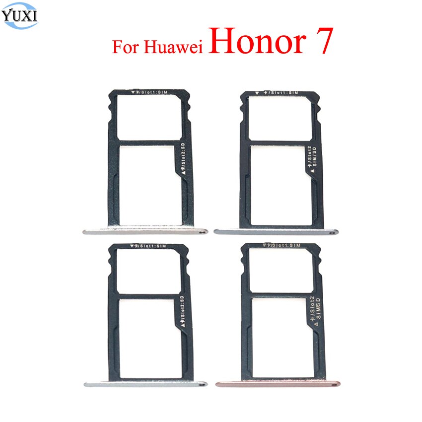 YuXi Für Huawei Honor 7 SIM Karte Tablett Halfter Slot Adapter Ersatz Teile Gold Grau Silber Rosa