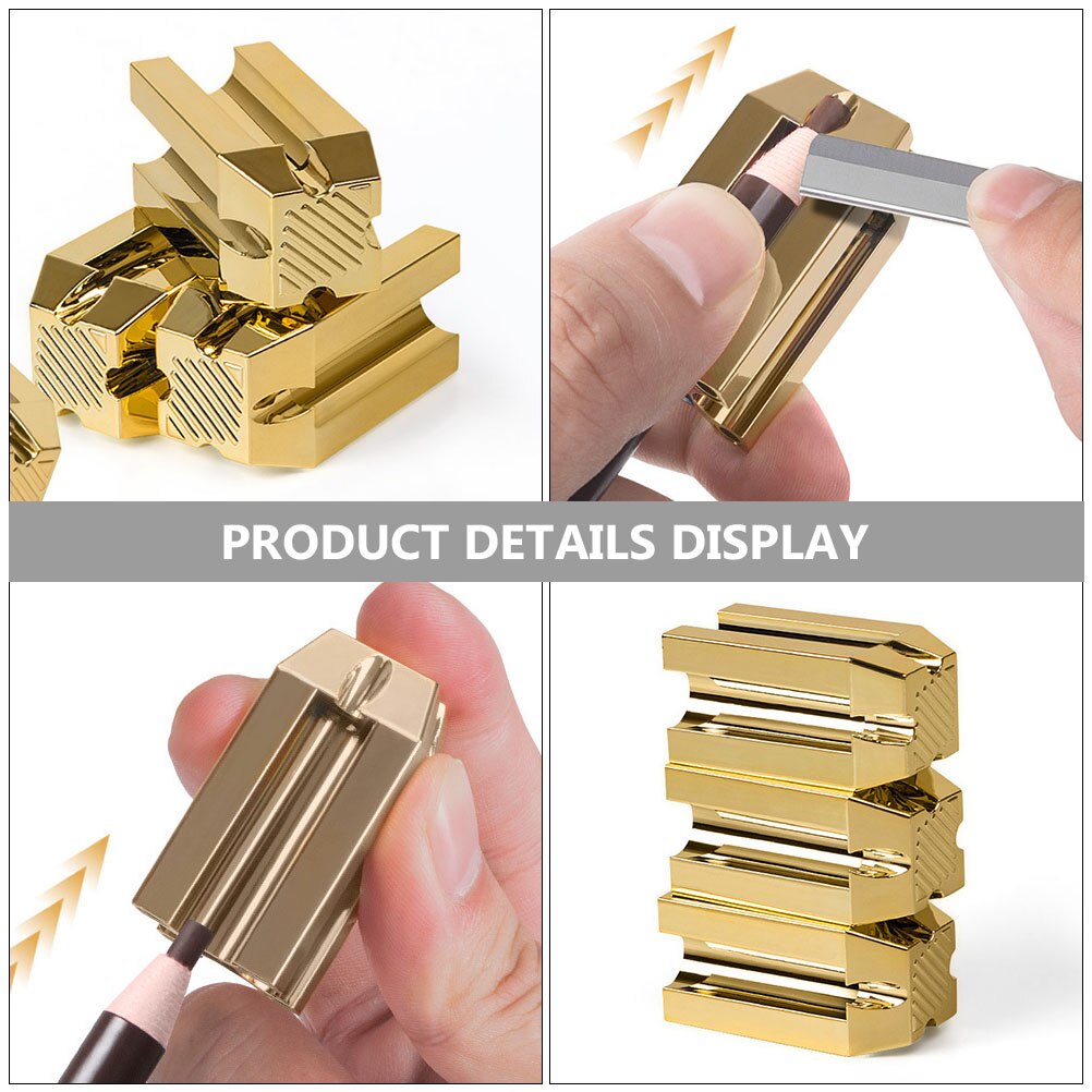 1Pc Pencils Sharpener Four Sides Pencils Sharpener Golden