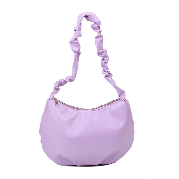 Brand PU Leather Shoulder Tote Bag Dumplings Cloud Small Crossbody Bag for Women Female Handbags Purses Sac A Main: Purple