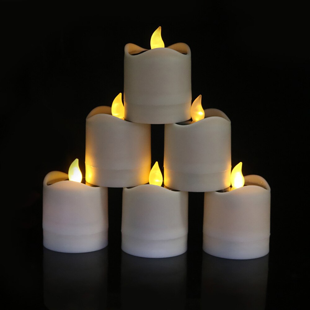 6PCS Solar Powered Flameless LED Candle Tea Light Candle Wedding Memorial Bar Home DIY Decor Energy Saving