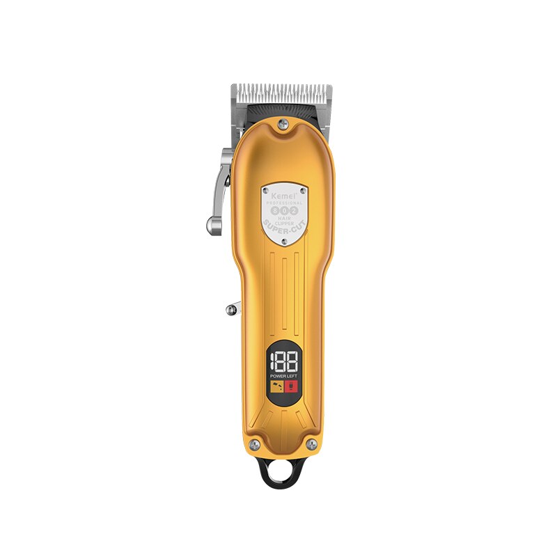 Kemei-maquinilla eléctrica para cortar el pelo para hombres, máquina para cortar el pelo de Metal, cabeza de aceite de 0mm, carga USB, 5w maquina de cortar cabello cortadora de pelo maquinilla de cortar: KM-802 Gold