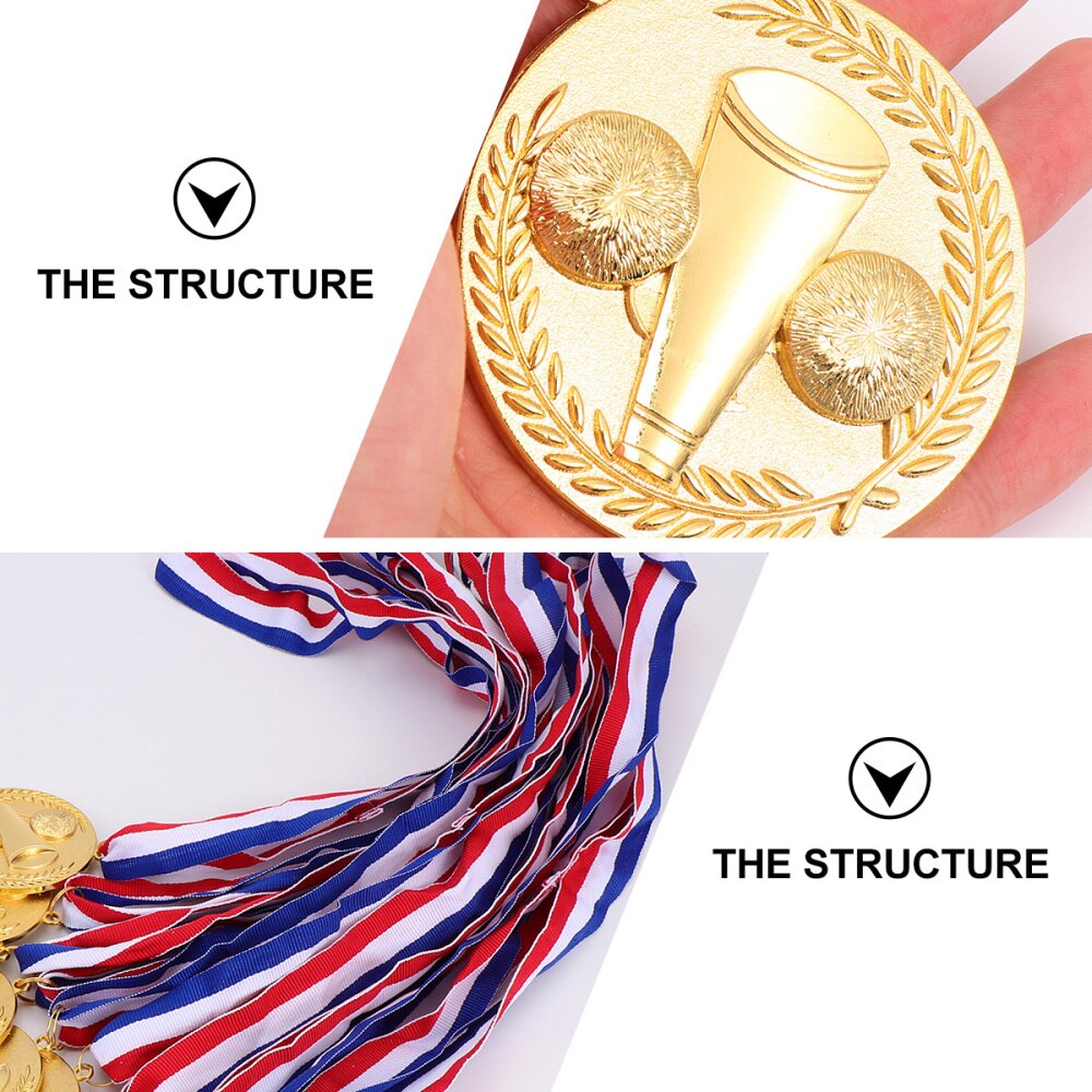 10PCS Durable Award Medals Metal Medals Gold Medals for Competition
