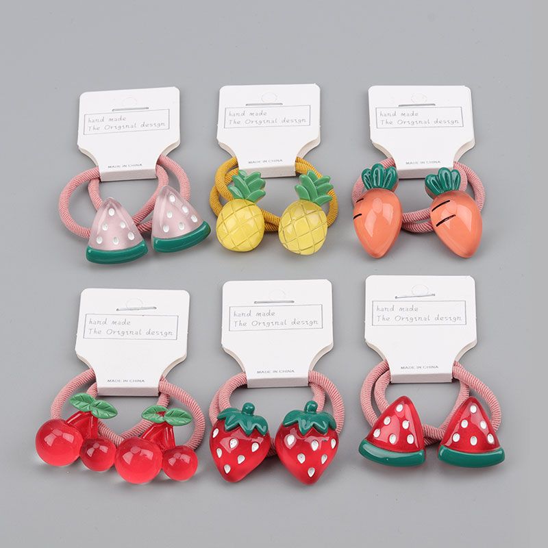 Fruta lindo pelo de los niños corbata sandía piña y fresa pelo chicas banda para la cabeza de goma corbata accesorios para el pelo tocado