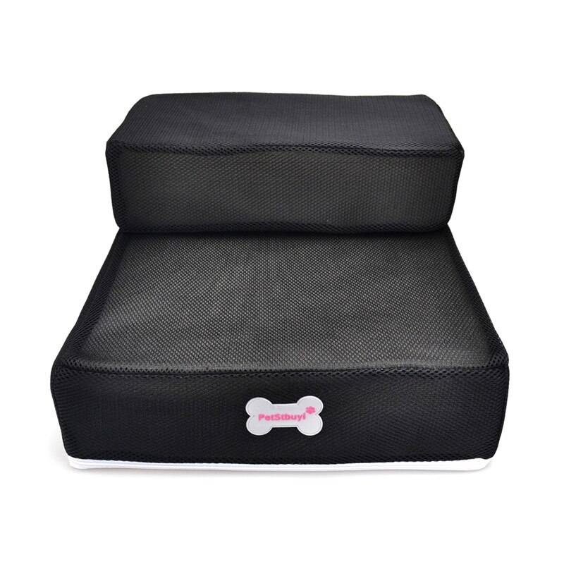 Dog Stairs Pet Stairs Removable Puppy Dogs Bed Stairs Dog House Anti-slip Small Pet 2 Steps Ladder for Puppy Cat Pet Supplies: Black