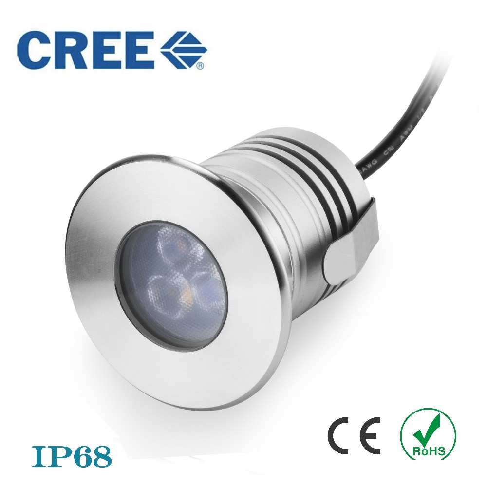 LED U-lampe 3W 12V IP68 draussen Einbau Deck Boden Boden Stelle Beleuchtung Inground Uplight Auffahrt Beton fertiger licht