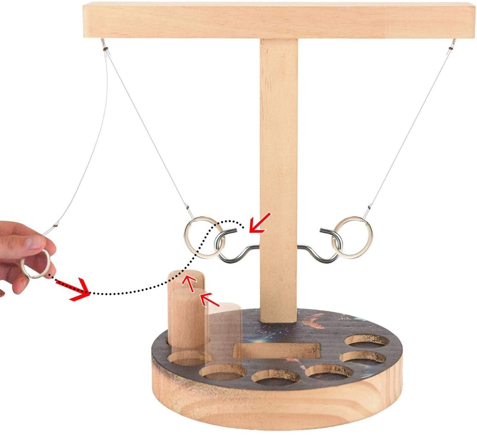 Partij Speelgoed Leisure Industriële Stijl Bar Drink Shop Handgemaakte Houten Ring Toss Haken Snelle Interactief Spel Voor Bars thuis