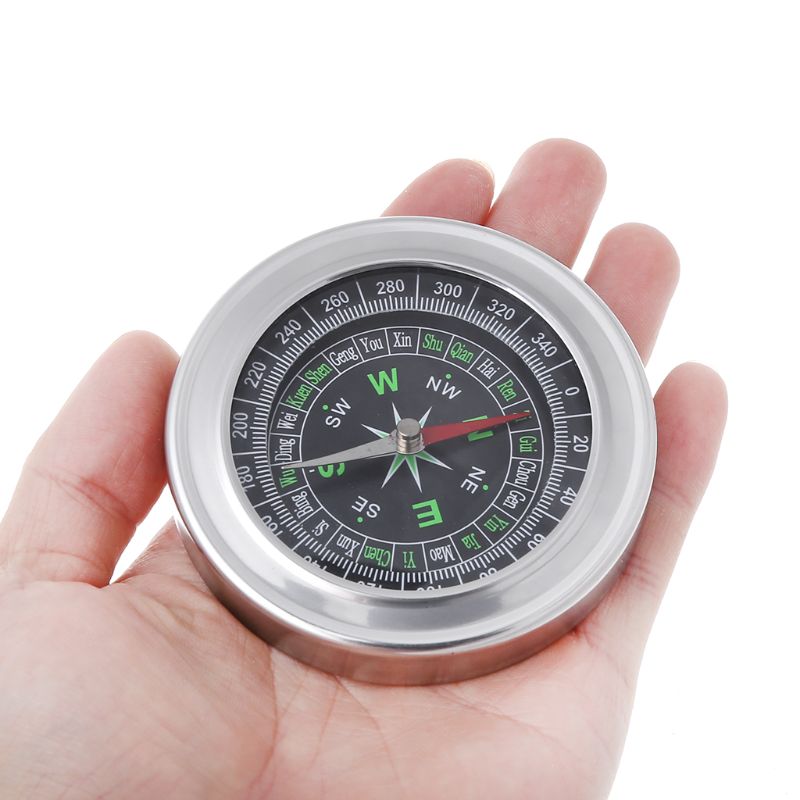 Stainless Steel Compass Outdoor Camping Hiking Pocket Portable Navigation Tool