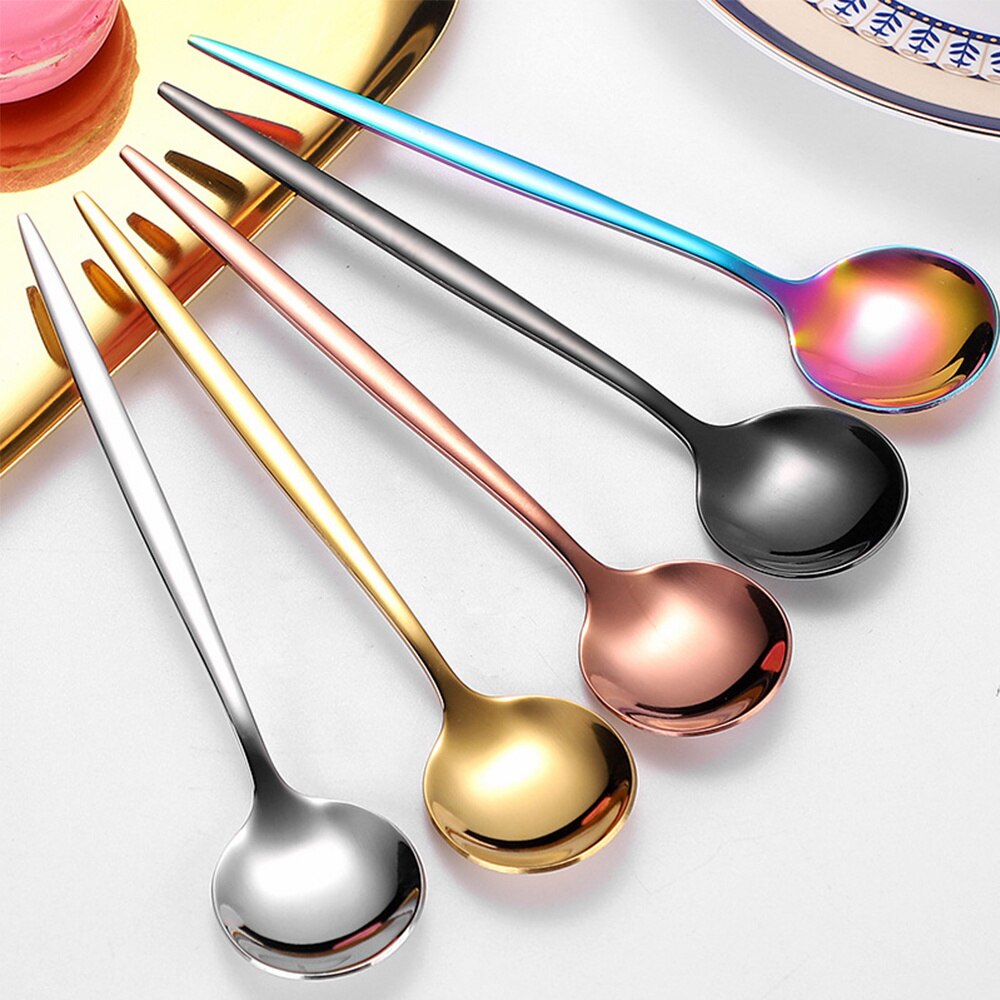 1Pc Teaspoon Mixing Coffee Spoon Dessert Stainless Steel Vintage Teaspoon Drink Tableware Flowers Tableware Kitchen Tools