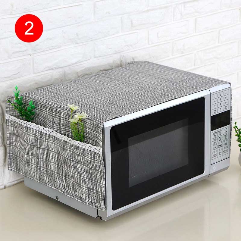 35*95cm Microwave Oven Dustproof Cover With Pockets Cloth Microwaves Protector Covers PLDI889: 2