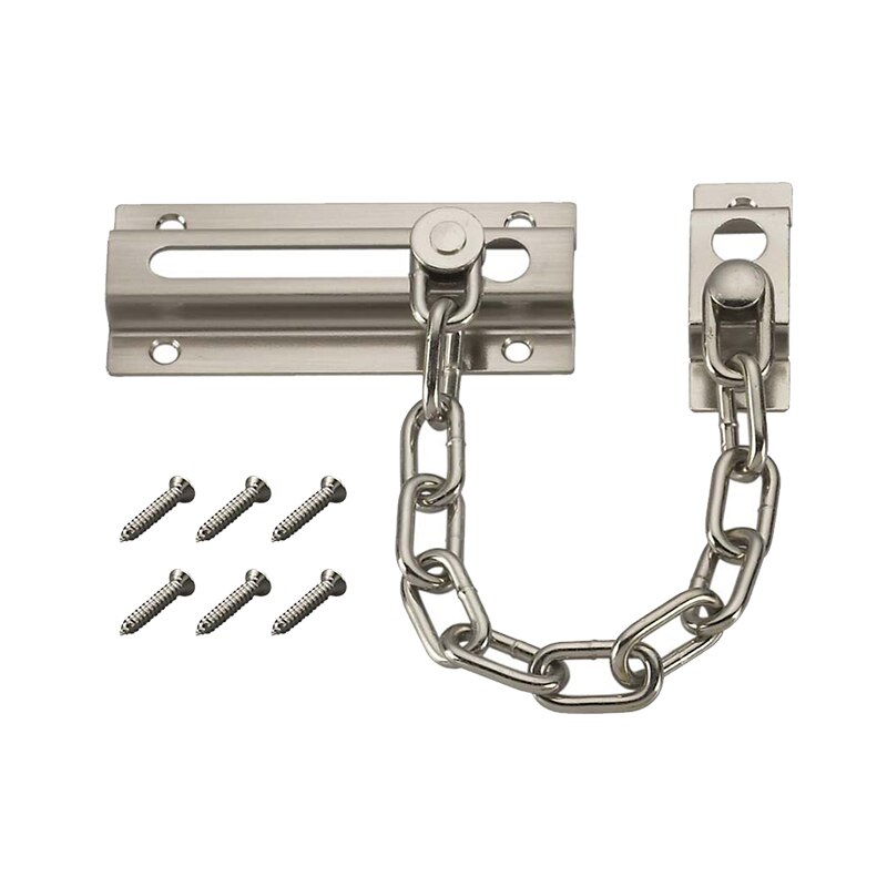Chain Door Guard ·Security Door Chain Lock Anti-theft Door Chain Door Latch Door Lock Hardware: Satin nickel