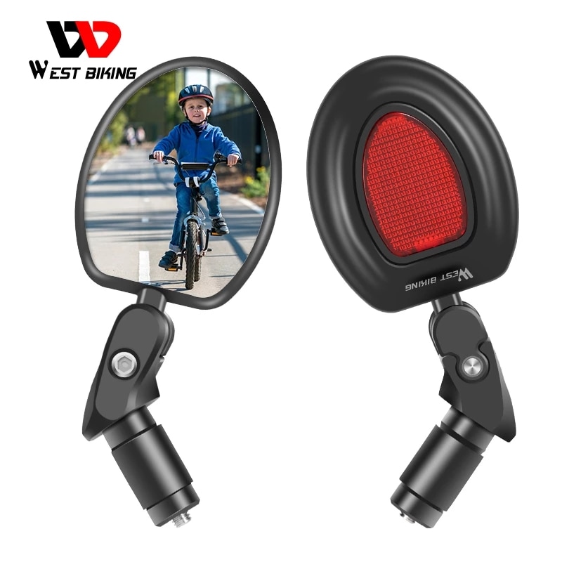 WEST BIKING Bike Rearview Mirror 360 Rotation Adjustable Wide Angle Cycling Rear View MTB Road Bike Bicycle Handlebar Mirrors