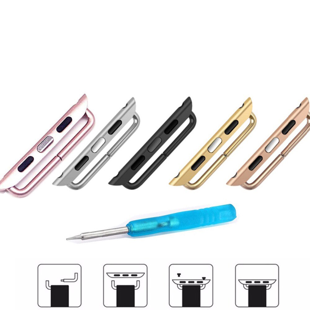 Adapter Voor Apple Watch Band 44Mm 38Mm 42Mm 40Mm Iwatch Band Serie 6 Se 5 4 3 2 Metalen Rvs Connector &amp; Tool