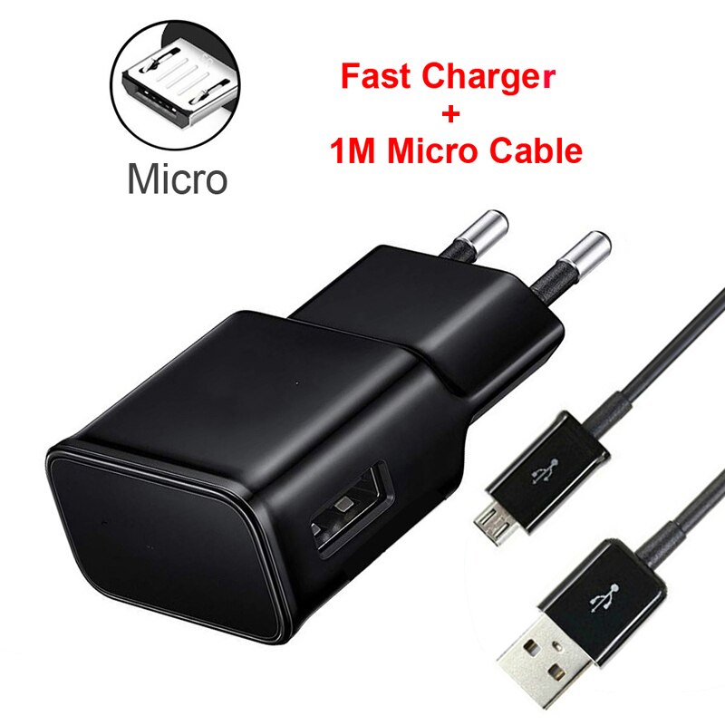 til samsung galakse  s8 s9 s10 hurtigadapterlader 9 v 1.67a telefonlader type c datakabel til samsung  s5 s6 s7 mikro usb-kabel: 1 sett mikro sortere