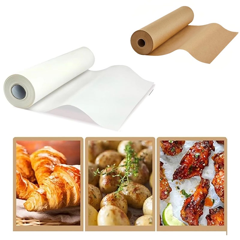 Pack Parchment Paper Roll for Baking Parchment Baking Paper with Serrated Cutter Roll for Cooking Air Fryer Steaming Bread