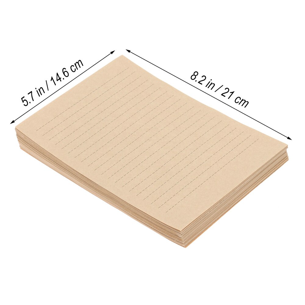 100 Sheets A5 Vintage Blank Kraft Letter Paper Retro Writing Paper