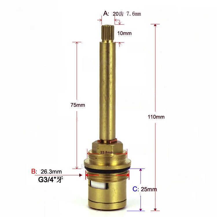 MTTUZK Alle-kupfer G3/4 &quot;zahn PPR schnell-öffnung ventil Ader kupfer ventil Ader PPR wasser rohr armaturen G3/4 zoll verdeckte Spule: 110mm Höhe