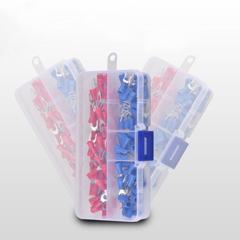 100 Stuks Draad Connector Terminals SV1.25 SV2 Vork Gevorkt Crimp AWG22-10 Geïsoleerde Jst Tin Terminales Electricos Para Kabel Gewrichten