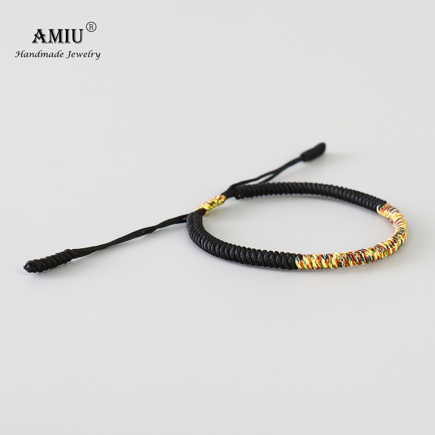 AMIU 6 Colors Tibetan Handmade Buddhist Lucky Bracelets &amp; Bangles For Women Men Rope Knots Amulet Tibet Braided Bracelet