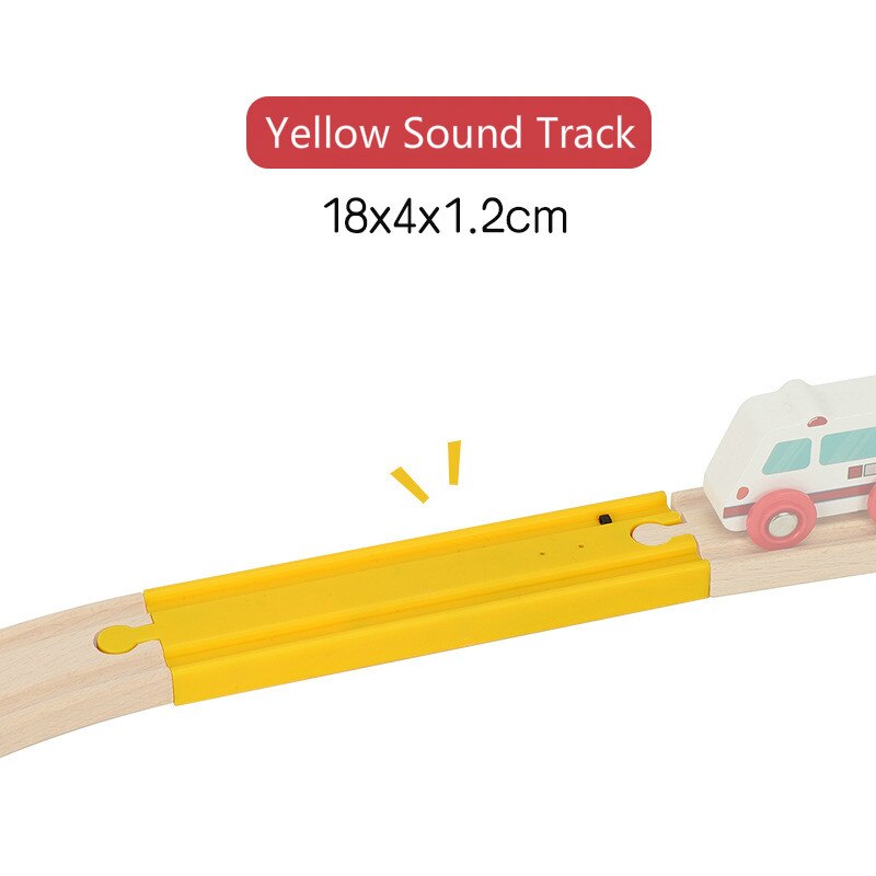 4 Kleur Lange Rechte Elektrische Geluid Trein Spoor Touch Mechanisme Knop Compatibel Met Houten Trein Spoor Thom Als Biro slot: Yellow Sound Track
