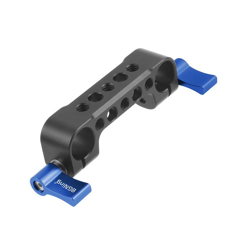 15mm Rail Dual Rod Clamp Mount 1/4 "-20 Draad Knop Schroef voor DSLR Camera Rig Kooi Grondplaat Lens Ondersteuning Fotografie Systeem Kit