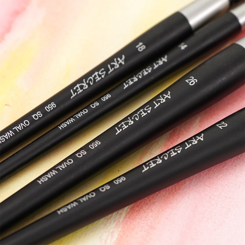 Platte eekhoornhaar aquarelverf penselen schilderpenseel voor aquarel, gouache, acrylverf kunstbenodigdheden