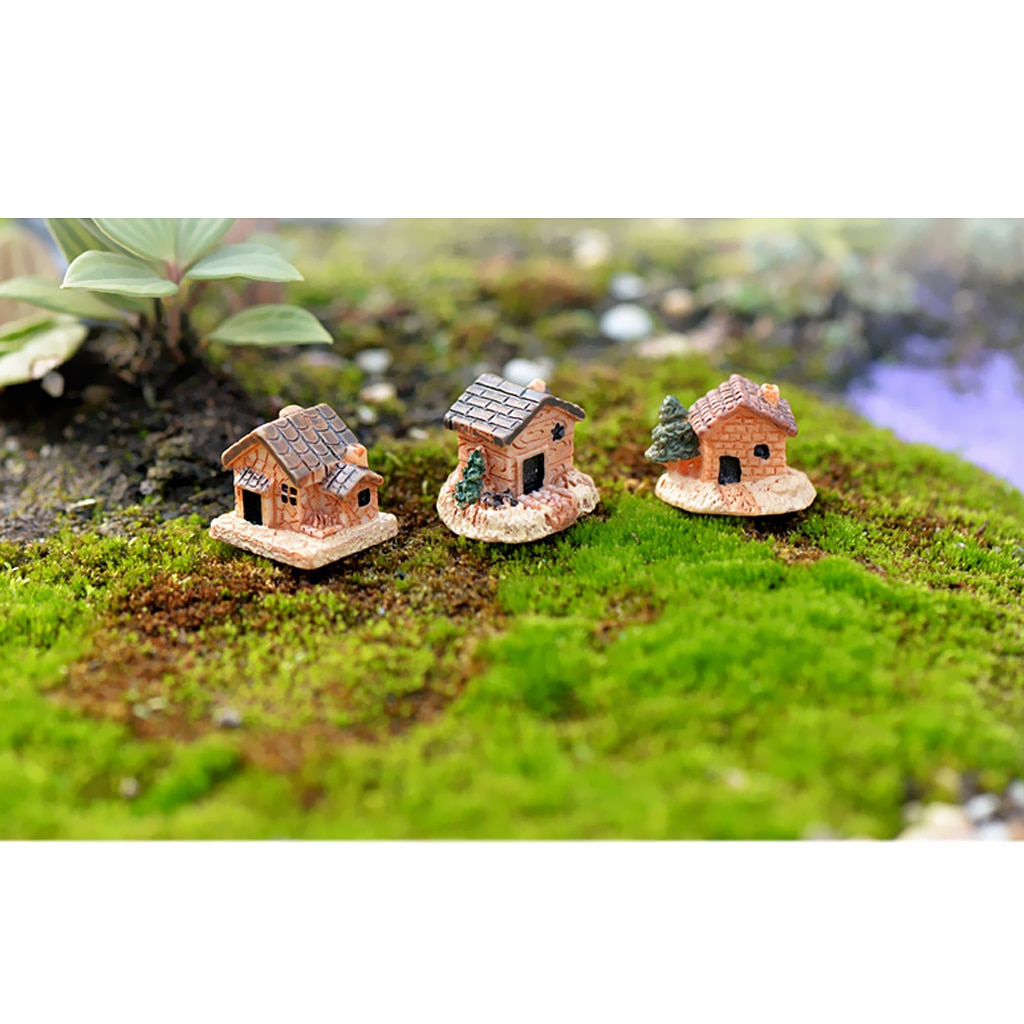 3 styks mini gør-det-selv dekoration harpiks hushave urtepotte mikro landskab til dekoreret urtepotten