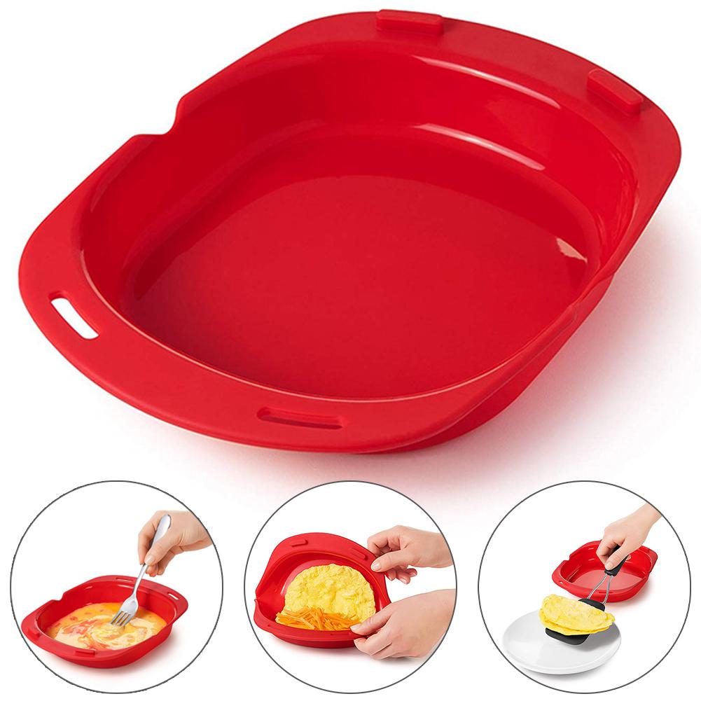 Molde de silicona para tortilla de horno microondas, bandeja para hornear, fabricante de rollos de huevo, vaporizador de cocina, hervidor de huevos, vaporizador, 1 unidad