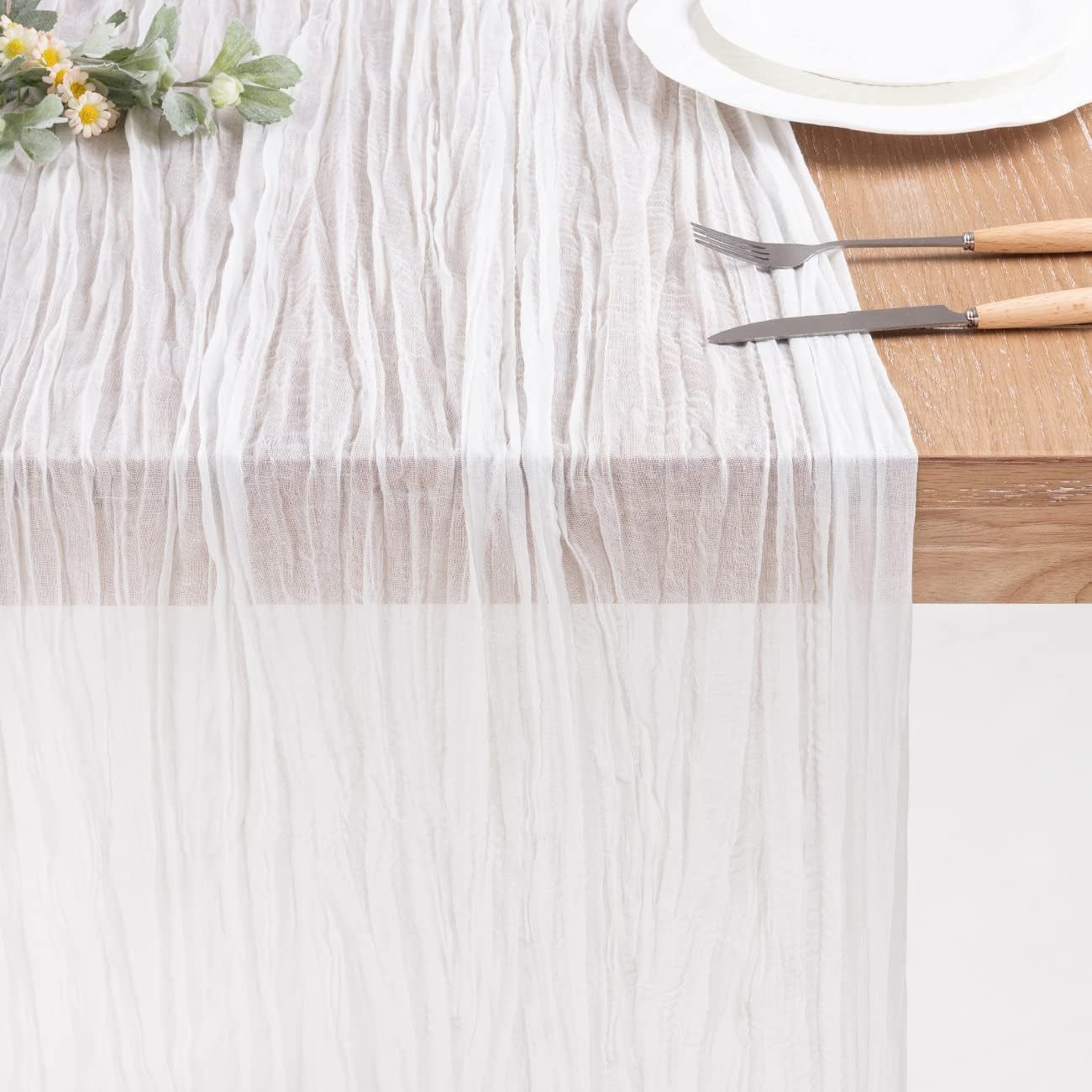 2 Stück pro Los Tischläufer im böhmischen Stil, , faltiges Bali-Garn, zerknitterte Tischfahne, Innenraum, Party, Hochzeit, Dekoration: Rot
