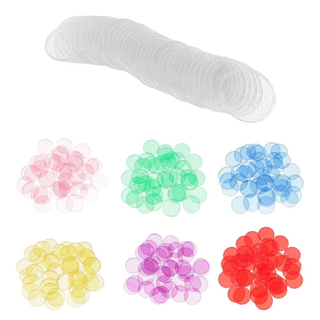 MagiDeal 40Pcs Plastic Count Bingo Chips Markers for Bingo Game Cards Party Fun Family Club Games Supplies Accessory