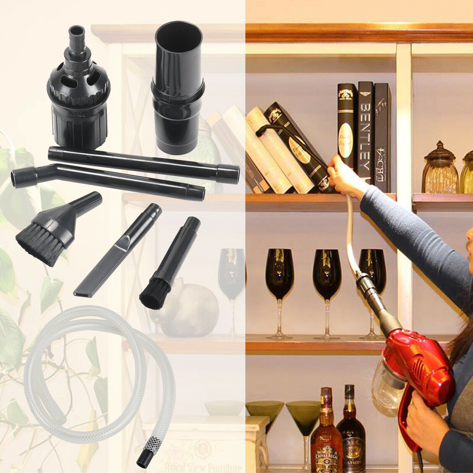 8x Car Van Lorry Mini Micro Vacuum Set Trailer Motorhome Vacuum Cleaner Tool Accessories 30-38mm RV Camper Cleaning Accessories