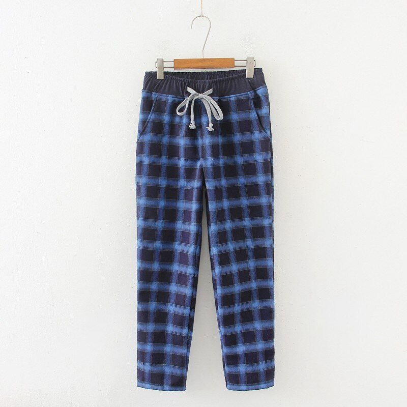 Winter Men 100% cotton Velvet sleep bottoms Male Thicken Warm nighty trousers Men Casual Plaid pajama pants XXXL 100KGS