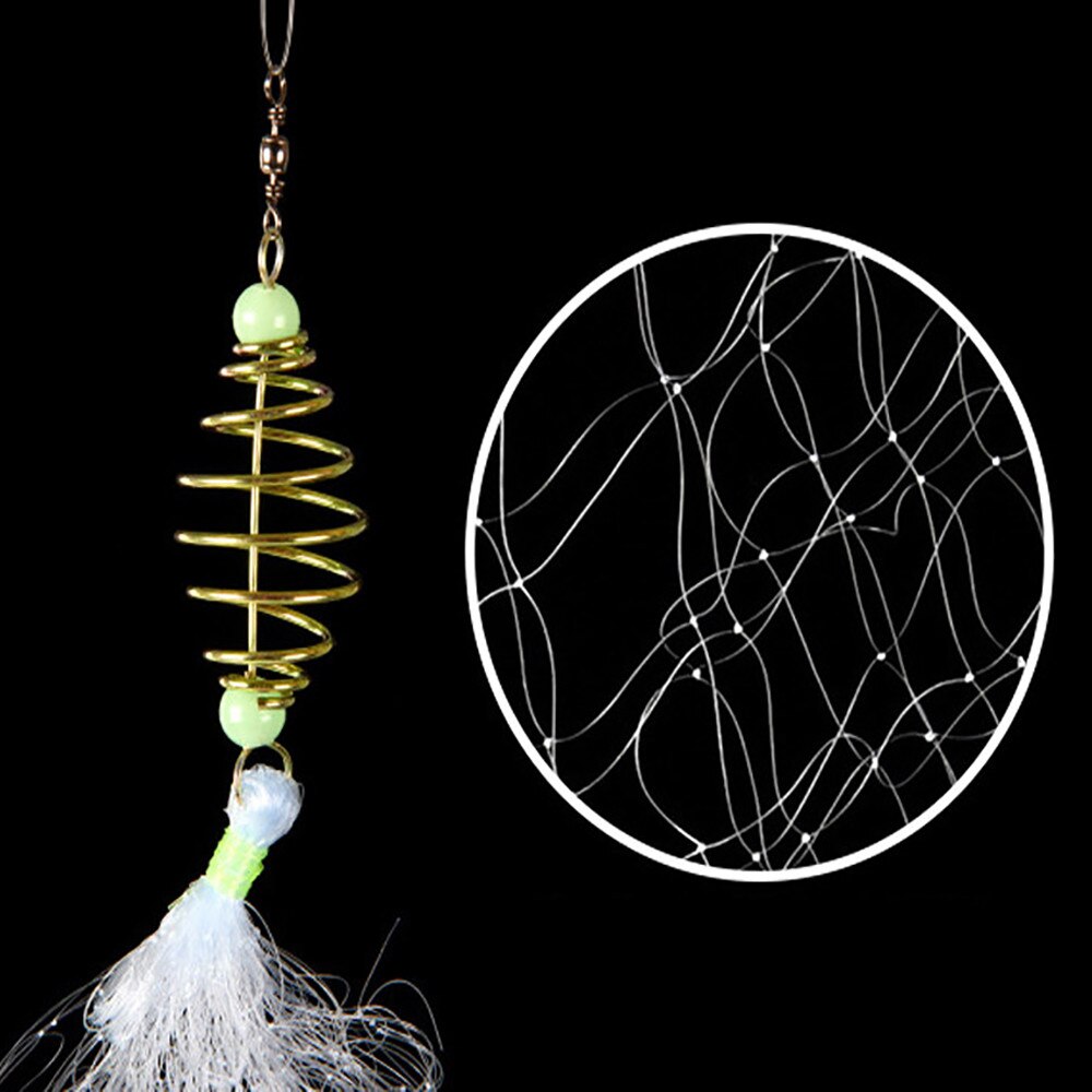 Visnet Visnet met Night Lichtgevende Kralen Kogellager Copper Spring Shoal Netting Netto Visgerei