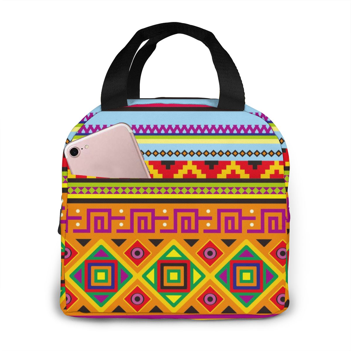 Portable Lunch Bag Mexican Pattern Thermal Insulated Lunch Box Tote Cooler Bag Bento Pouch Lunch Container Food Storage Bag: Default Title
