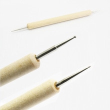 2way Wood Handle Nail Art Dotting Pen Painting Drawing Brush Polish Marbleizing Dual-ball tool double-point 2end Pencil