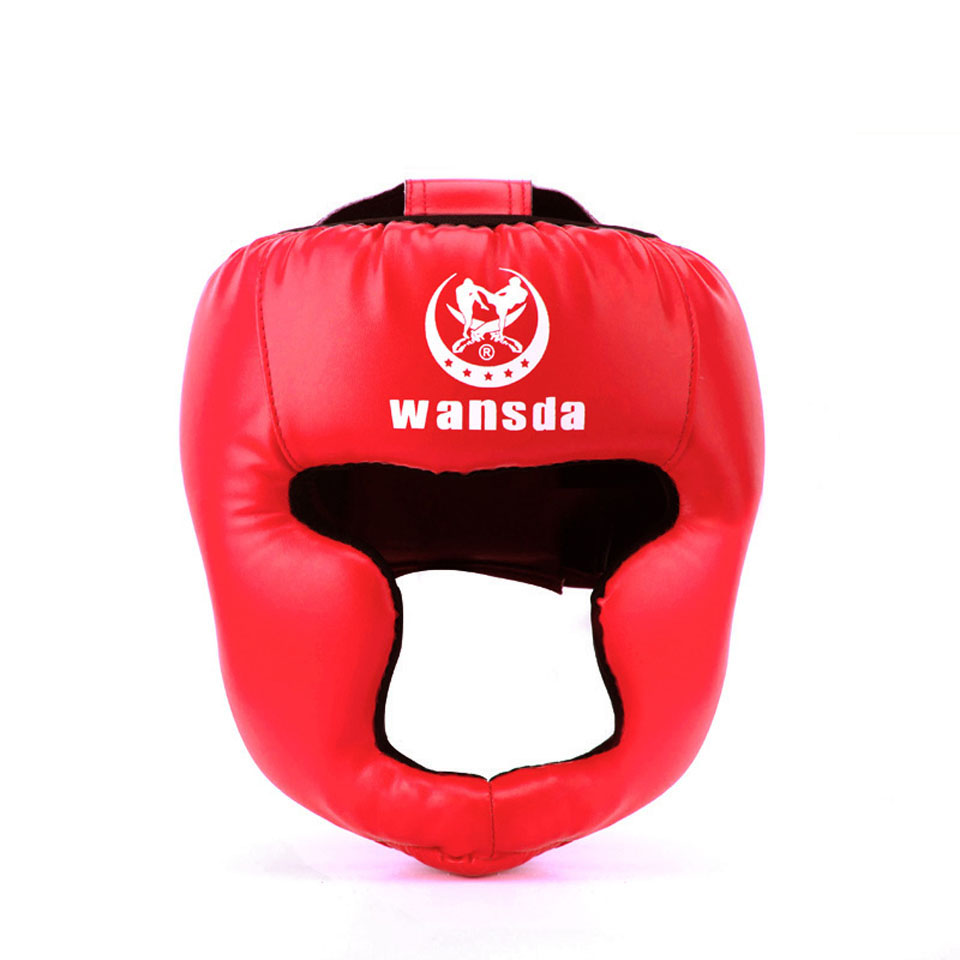 Rød / sort lukket boksehovedbeskyttelse / sparring hjelm / mma / muay thai kickboxing seler / hovedbeskyttelse