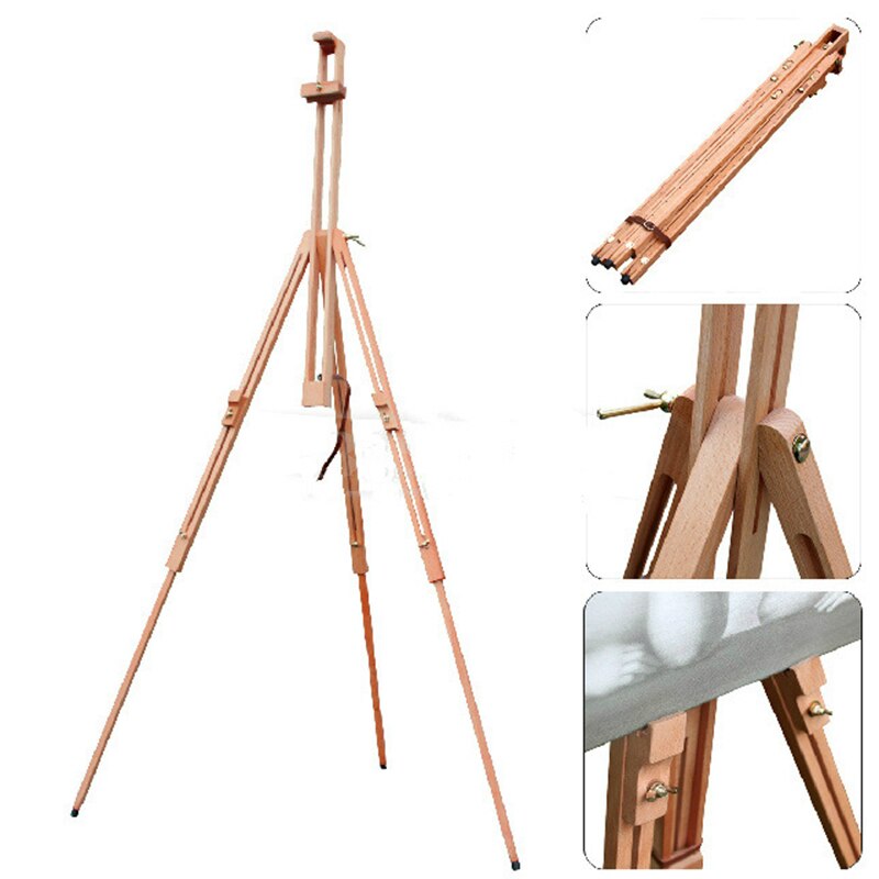 Verstelbare Houten Schildersezel Stand Tekening Olieverf Schets Schildersezel Telescopische Statief Schildersezel Tentoonstelling Display Rack Organizer Holder