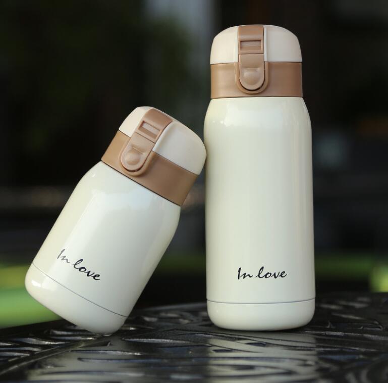 Termo de acero inoxidable con dibujos animados para estudiantes, taza de viaje, Garrafa Termica, 200ML, 360ML: 360ml / White