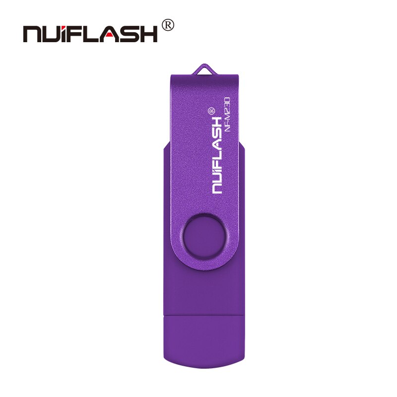 OTG USB Flash Drive cle usb 2,0 32G pen drive doble aplicación Micro USB 16G 32G 128G de dispositivos de almacenamiento de disco en clave: 16 GB / purple