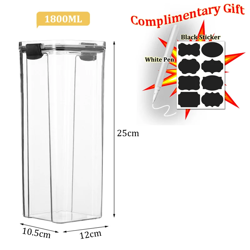 thumbnail interactive-video image 1 of Tall Clear Plastic Airtight Food Storage Container With Snap Lid - Kitchen 1 of 5