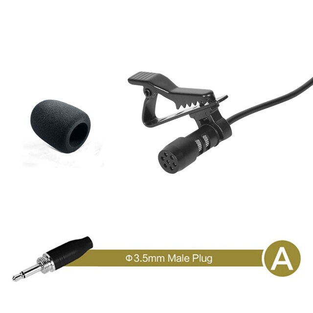 Zwart Lavalier Revers Microfoon Single Oorhaak Headset Mic 3.5Mm Xlr 3-Pin Voor Akg Xlr 4-Pin voor Shure Draadloze Systeem: A